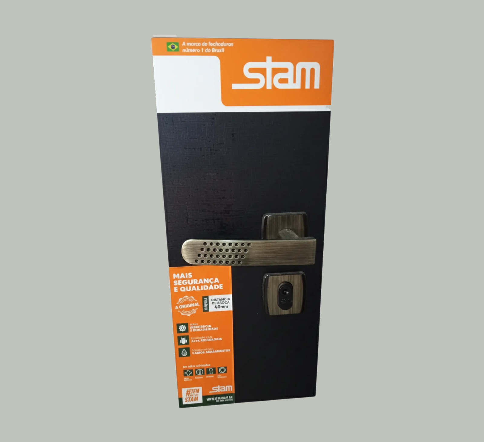 FECHADURA 803/21- ROSETA QUADRADA ESCOVADO (G) - COD: 728